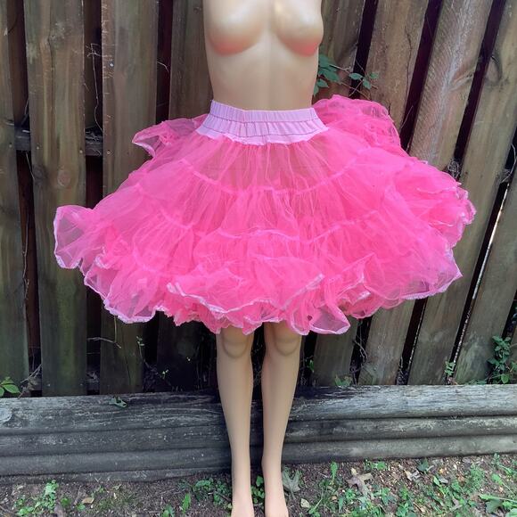 Fantasia Pink Petticoat Super Fluffy Crinoline PLUS Size 36-42" 22" AS IS - Picture 1 of 6